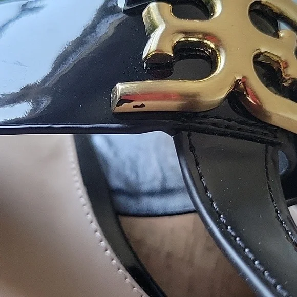 Sam Edelman Yardlie Black Patent and Cork Wedge Thong Sandal Sz 8.5 - Picture 12 of 12